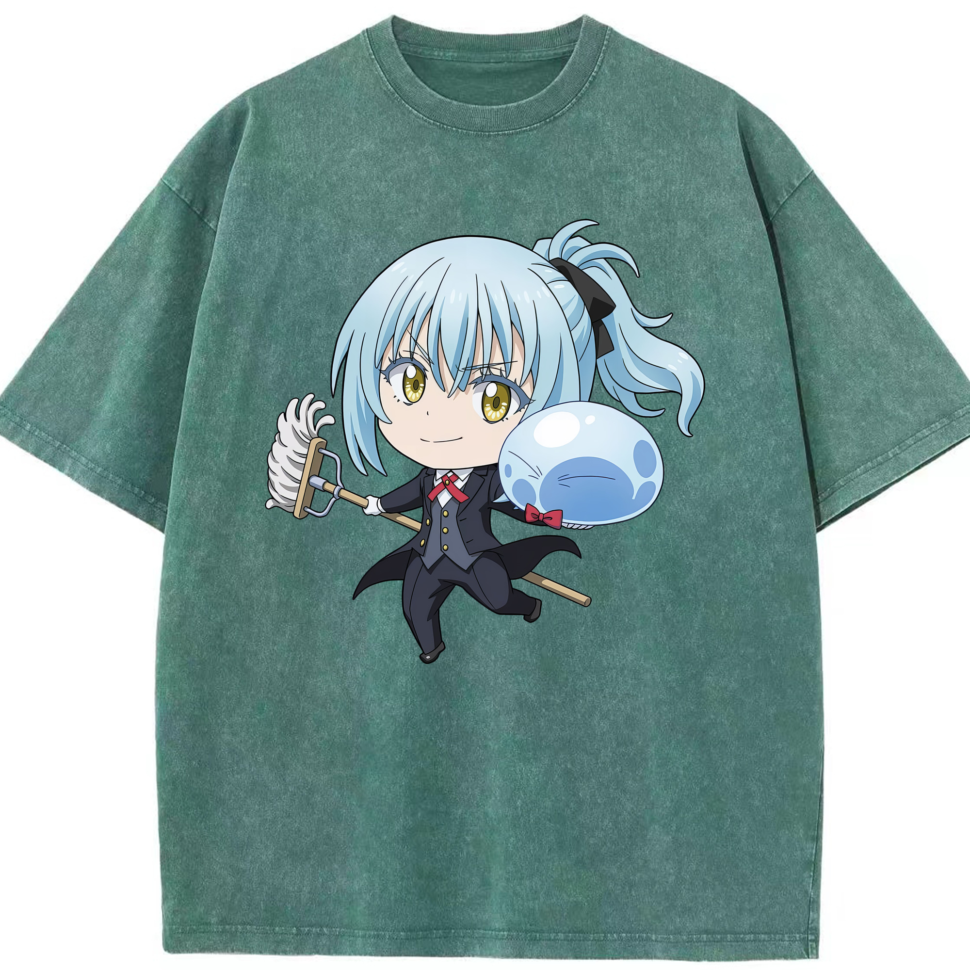 （画像用） 転スラ Regarding Reincarnated to Slime 綿100% ヴィンテージ風 半袖Tシャツ（フロントプリント）